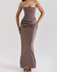 Women's Draped Wedding Guest Maxi Dress