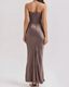 Women's Draped Wedding Guest Maxi Dress