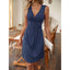 Women's Deep V-Neck Twist Knot Sleeveless A-Line Mini Dress