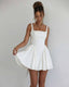 Women's Graduation Square Neck Sleeveless Fit & Flare Mini Dress