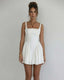 Women's Graduation Square Neck Sleeveless Fit & Flare Mini Dress