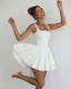 Women's Graduation Square Neck Sleeveless Fit & Flare Mini Dress