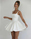 Women's Graduation Square Neck Sleeveless Fit & Flare Mini Dress