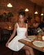 Women's Graduation Square Neck Sleeveless Fit & Flare Mini Dress