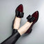 Women's Patent Bow Detail Pointed Toe Slip-On Flat Loafers