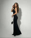 Women's Prom Sequin Square Neck Sleeveless Bodycon Maxi Dress