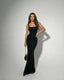 Women's Prom Sequin Square Neck Sleeveless Bodycon Maxi Dress