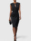 Women's Wedding Guest Keyhole Ruched Sleeveless Midi Dress