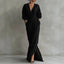 Women's Wedding Guest Wrap V-Neck Long Sleeve Maxi Dress