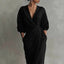 Women's Wedding Guest Wrap V-Neck Long Sleeve Maxi Dress