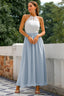 Women's Wedding Guest Halter Maxi Dress