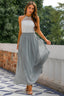 Women's Wedding Guest Halter Maxi Dress