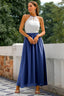 Women's Wedding Guest Halter Maxi Dress